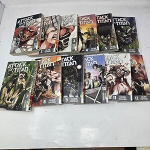 Attack on Titan Manga by Hajime Isayama Lot 1 2 3 4 5 6 7 8 9 10 11 12 1-12